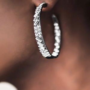 Gunmetal Hoop Earrings